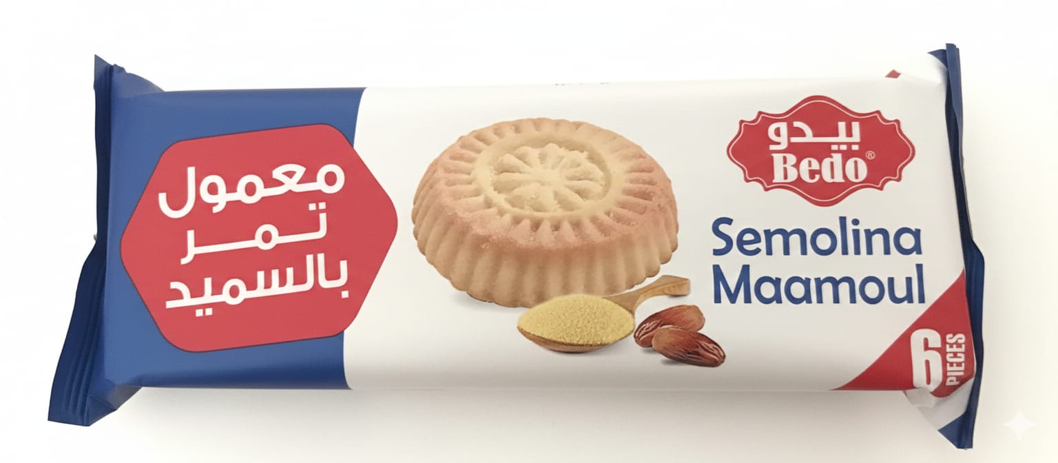 معمول بالسميد  ( كرتون 30 باكيت - الباكيت 75 جرام  )